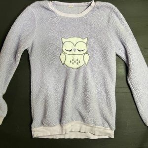 Owl Girl Large Light Purple‎ Fleece Sweatshirt